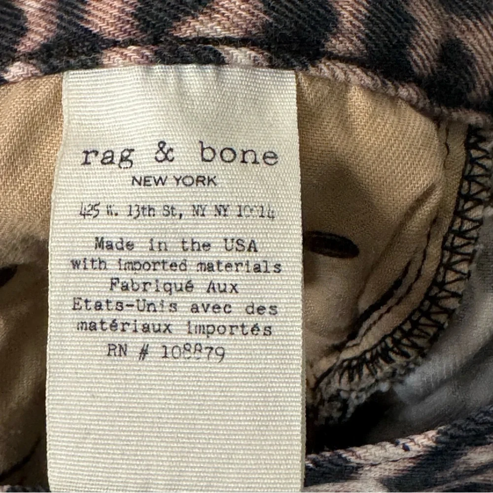 RAG & BONE Boyfriend Jeans Snow Leopard Print Mid-Rise Loose Fit Ankle Denim 27 - Picture 13 of 13